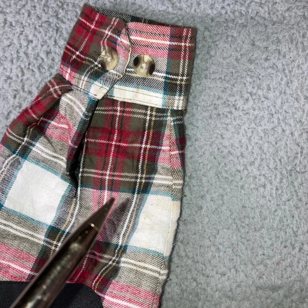 Dickies Flannel Shirt Shacket Jacket Men L Red Plaid Quilted Nylon Yoke Workwear